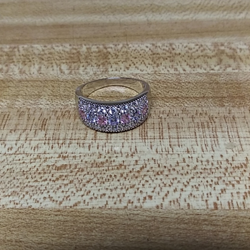 Princess Amethyst pink Sapphire Ring Size 10.